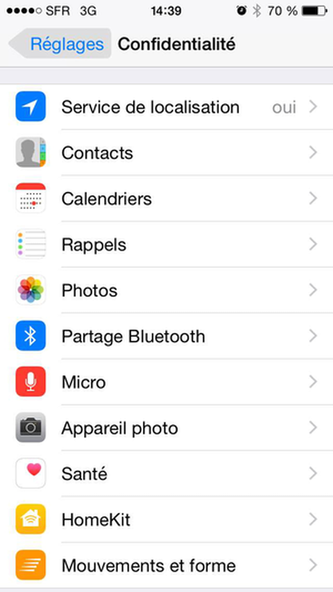 Désactiver service de localisation iPhone iPad